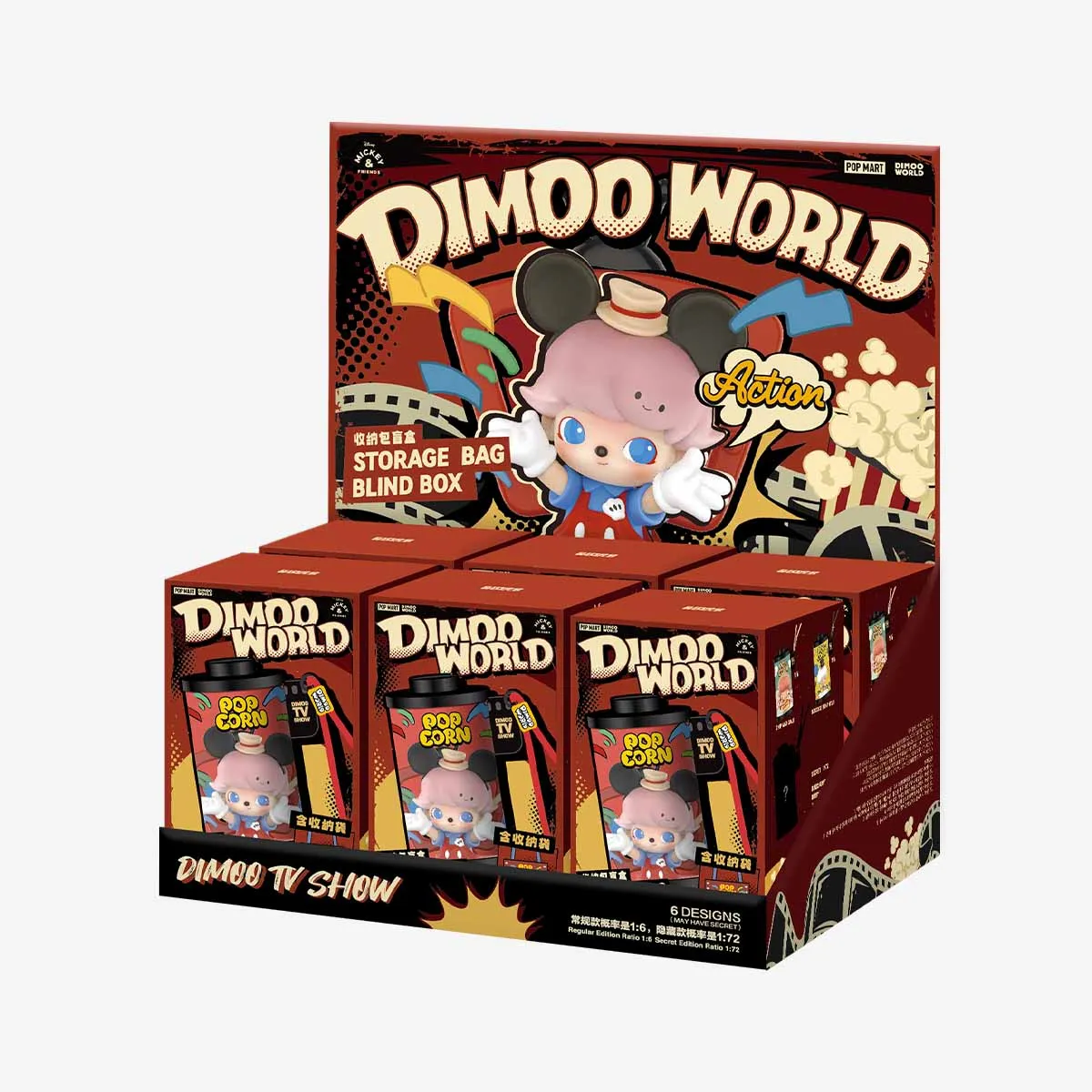 New Arrival Original Popmart DIMOO WORLD DISSNNEYY Series Storage
