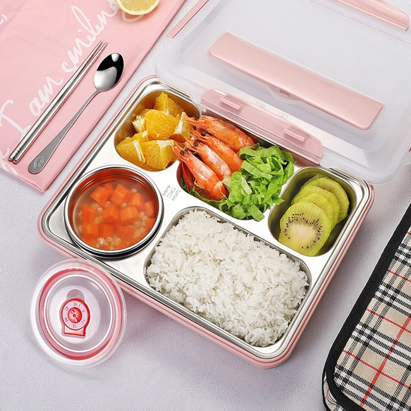 Stainless Steel Lunch Box For Kids School Children With Compartments ...