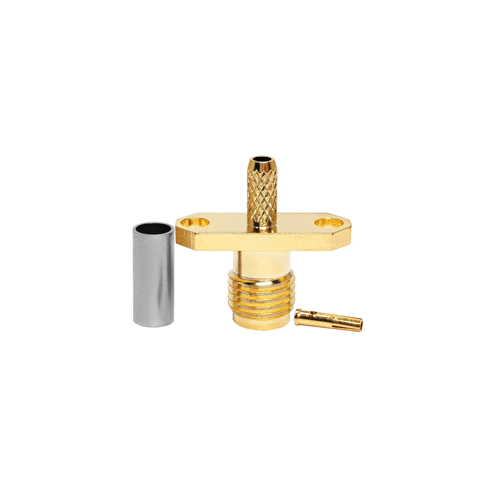 2-Hole Flange SMA Female Crimp Connector RF Signal Use with RG316 RG174 WTR100