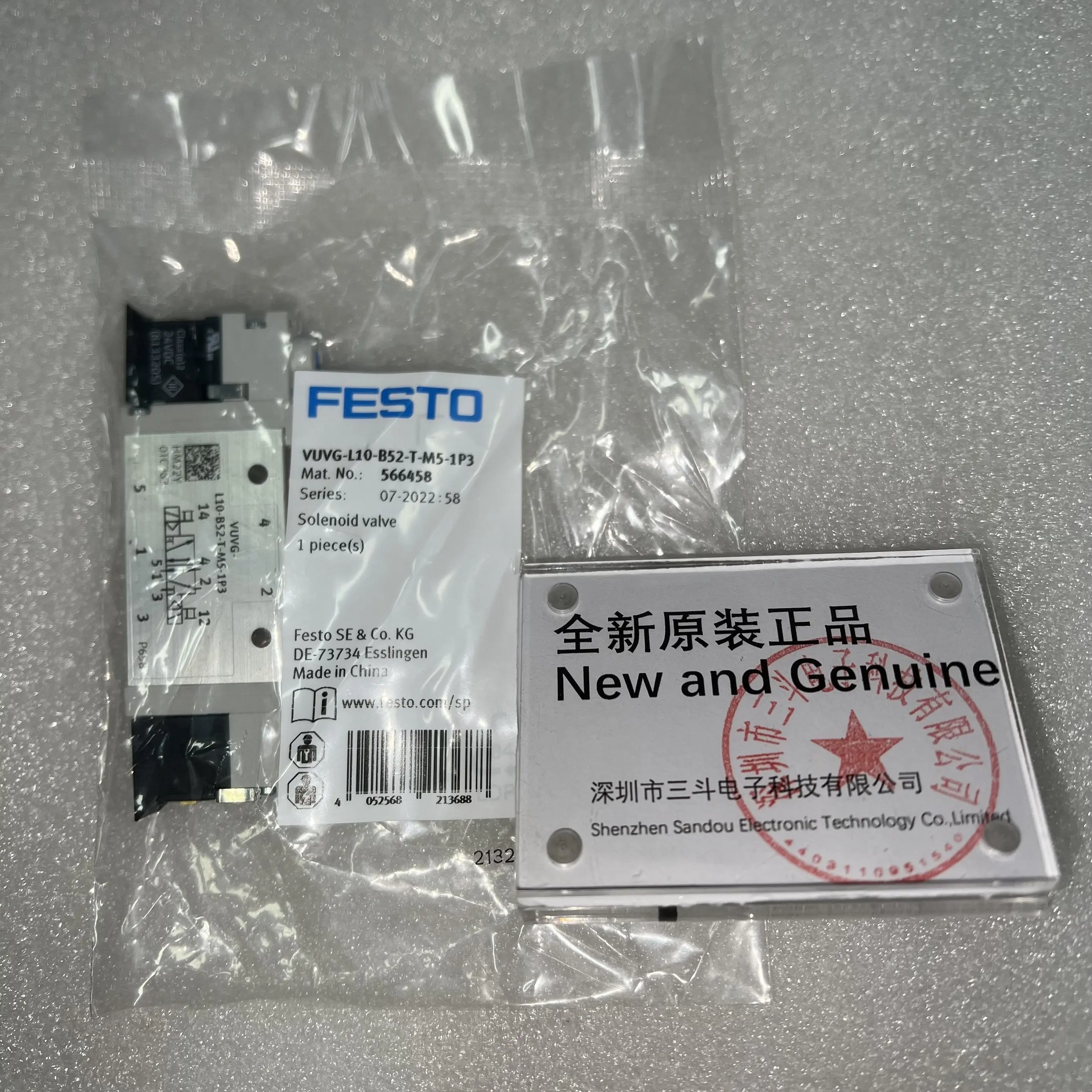 Festo Solenoid Valve VUVG-L10-B52-T-M5-1P3 566458