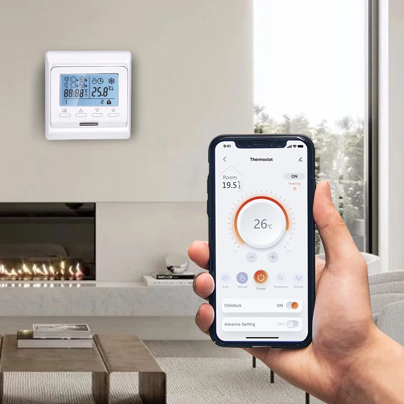 Source 2022 M6 wifi E51 tuya smart thermostat led display programmable 16A  room underfloor heating regulators alexa Google assistant on m.alibaba.com