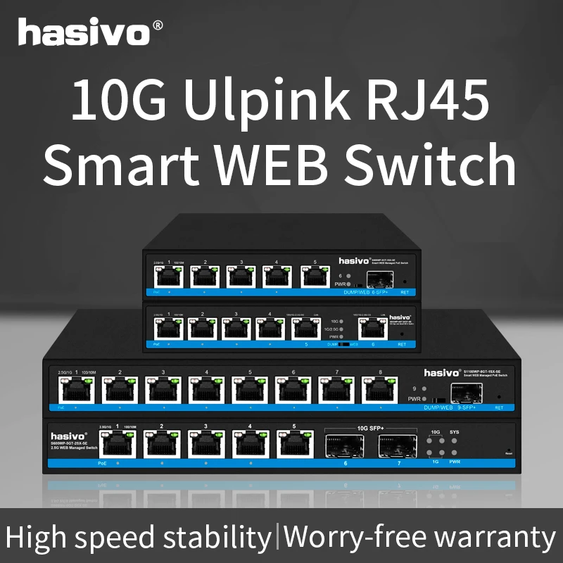 2.5g 10g Uplink Poe Network Light Network Management Switch Plug And