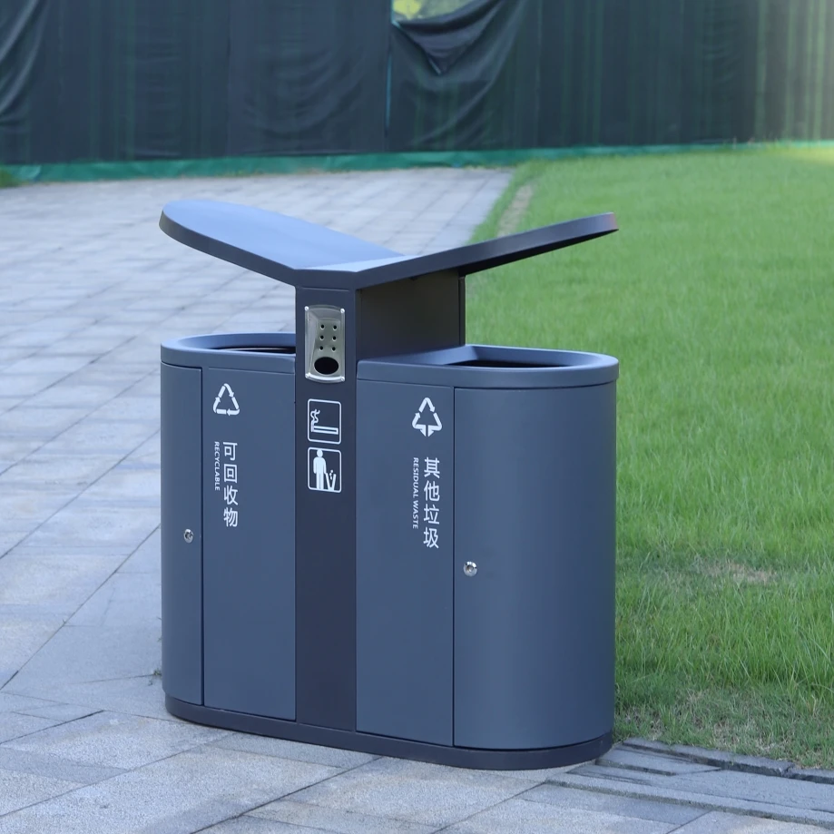 Steel Dual 2 Classified Trash Can Garbage Bins For Sale Buy