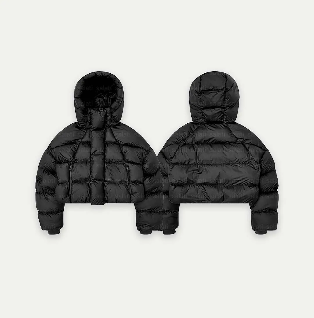 Salati Wholesale Men Hooded Outerwear Plus Size Cotton Filled Quilted Polyester Crop Outdoor Puffer Jacket Warm Padded Down Coat gallery 4