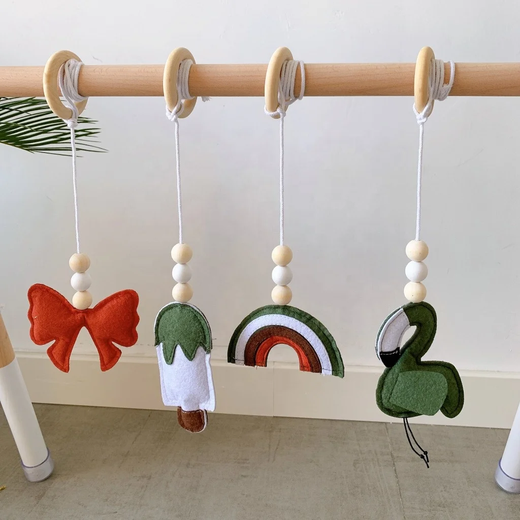 Детская деревянная рамка для фитнеса, подвесные войлочные детские игрушки для игр в тренажерном зале, детские игрушки для новорожденных, подарок на душ