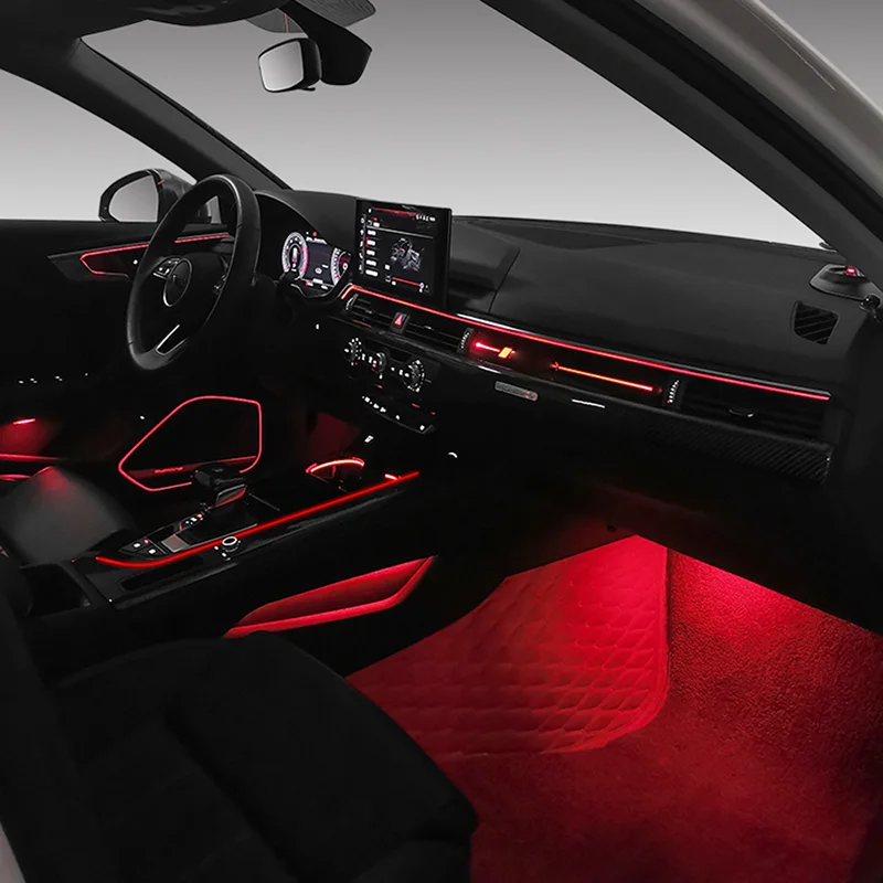 アウディA4A5 B9 RS4 RS52017-2021カーコンソールインテリア装飾ライト