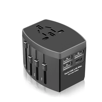 universal travel adapter with four usb smart usb charger