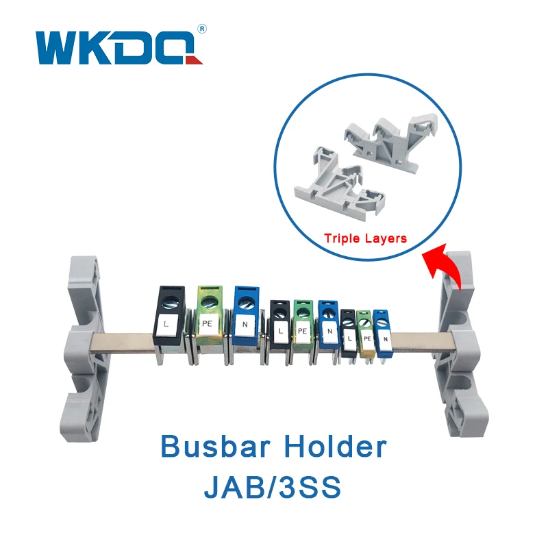 AB3/SS Triple Layers Holder for Busbar  3*10mm 6*6mm Busbar Holder Flame Resistant V0