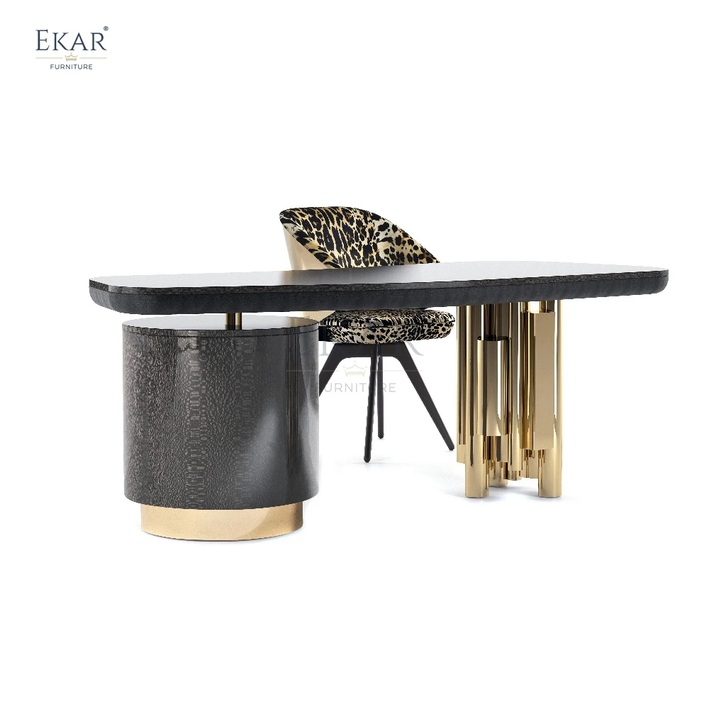 EKAR Modern Executive Desk with New Design Luxury Melamine Wood Office Furniture for Office Building Villa Bedroom Use