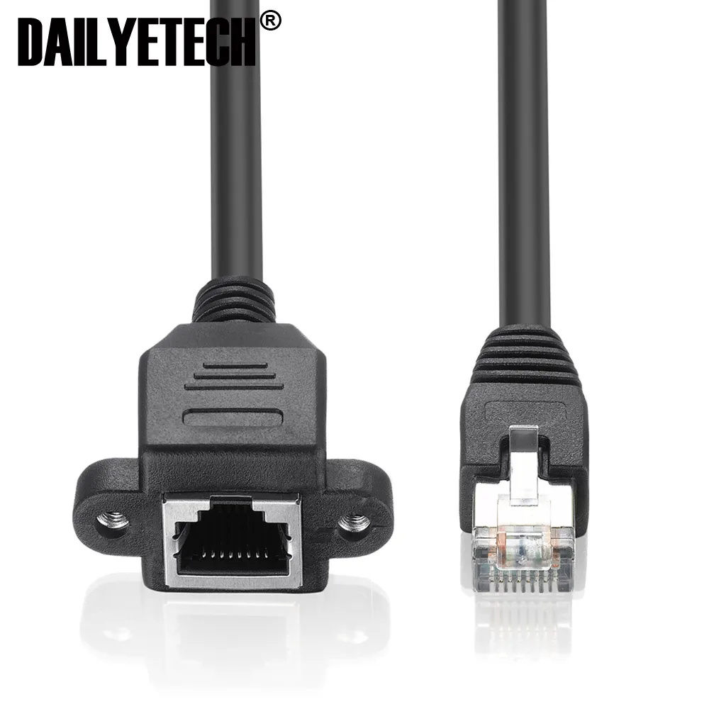 Сетевой удлинитель Cat 6 RJ45 «Папа-мама» с винтами и креплением на панели 60