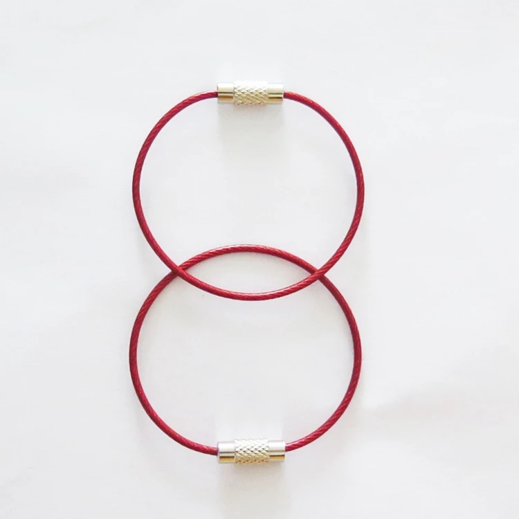 YIWANG Multipurpose Red 150MM Cable Key Ring Wire Rope