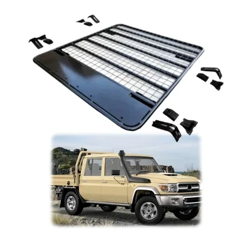 YBJ car accessories Cargo Carrier FJ79 Basket Gutter Mount Roof Luggage Rack for Land Cruiser LC79 76 SUV FJ79 Platform Flat