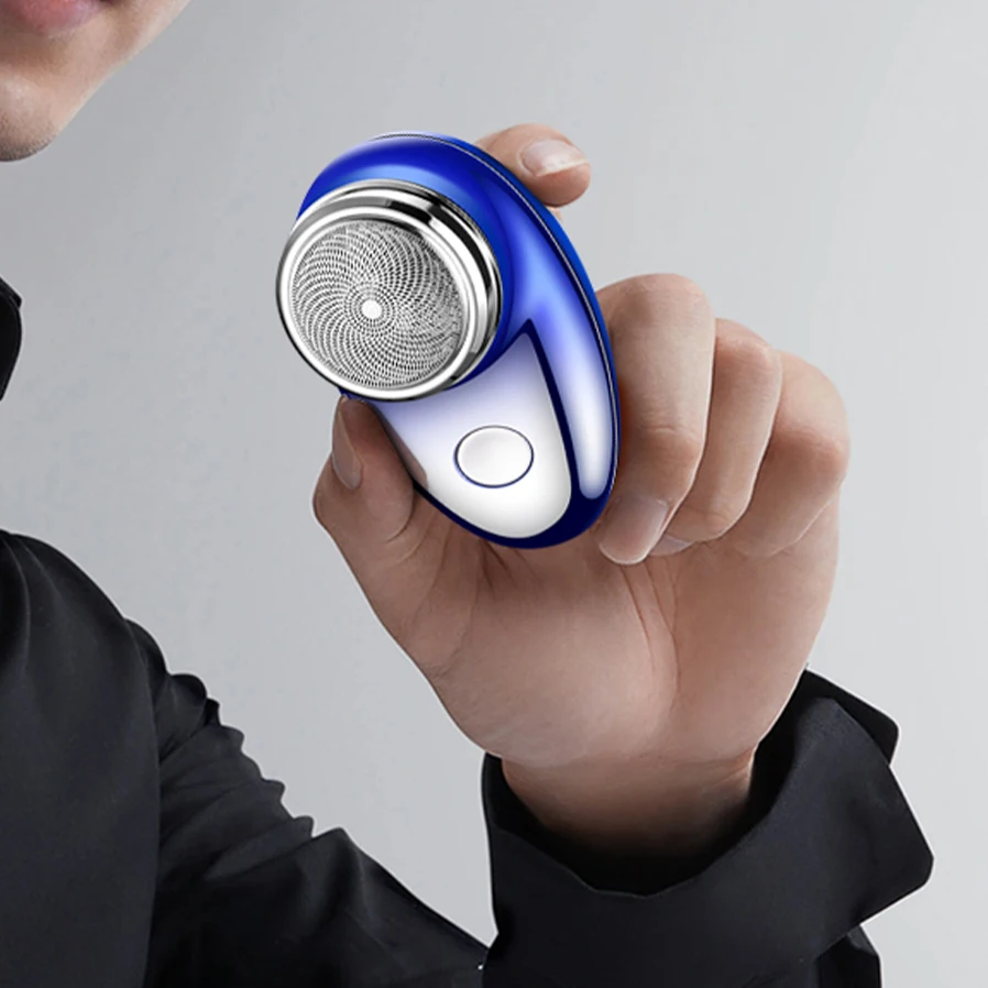 USB Power One-Blade Portable Magnetic Hair Trimmer Rotary Electric Shaver for Men for Household RV Hotel Use