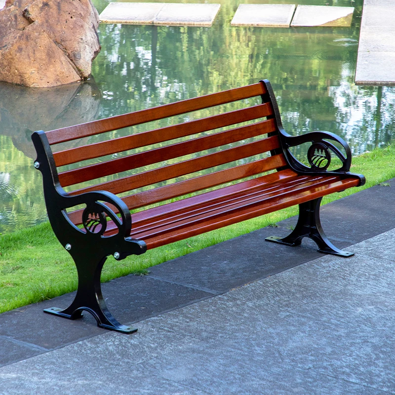 High quality cast aluminum metal bench home garden patio bench for decoration details