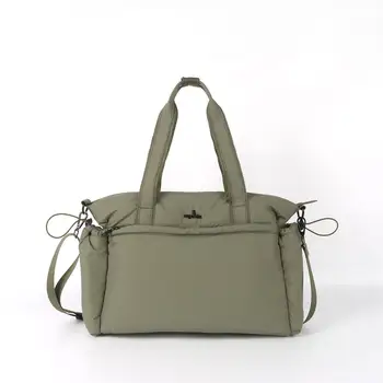 Women's Custom Printed Nylon Tote Handbag Waterproof College Vendor Casual Tote with Zipper Closure Polyester Lining for Summer