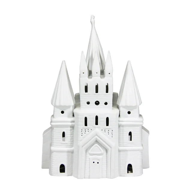 Fashion Luxury White Castle LED Glowing Castle Christmas Gift LED  Lamp