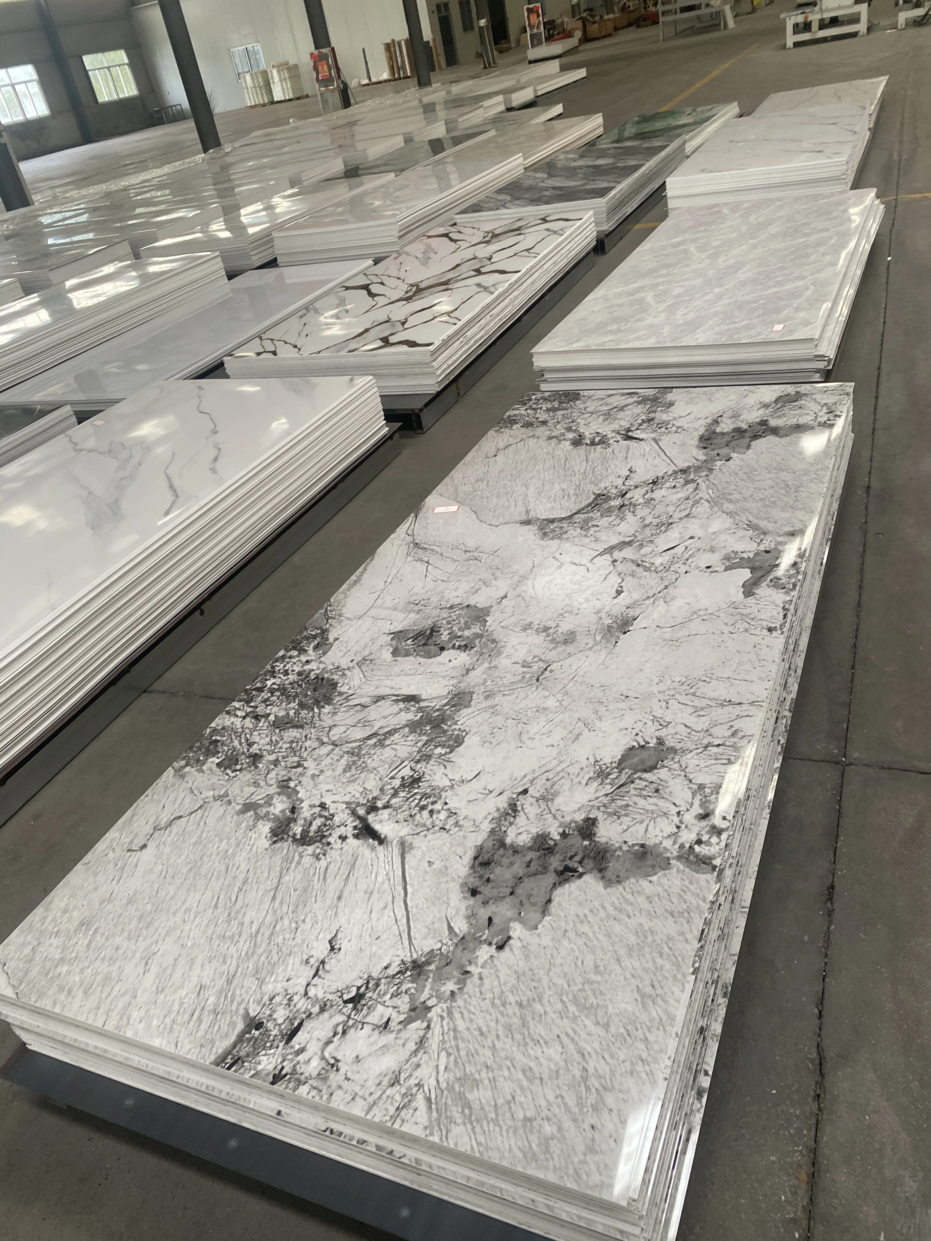 PVC Marble Sheet Glossy for Waterproof Wall Panel UV Marble Plastic ...