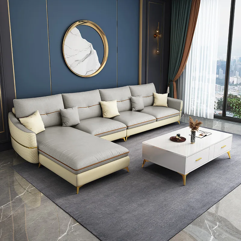 Latest Simple Italian Design Technology Cloth Home Furniture Wholesale Price Customized Modern Sectional Living Room Sofas