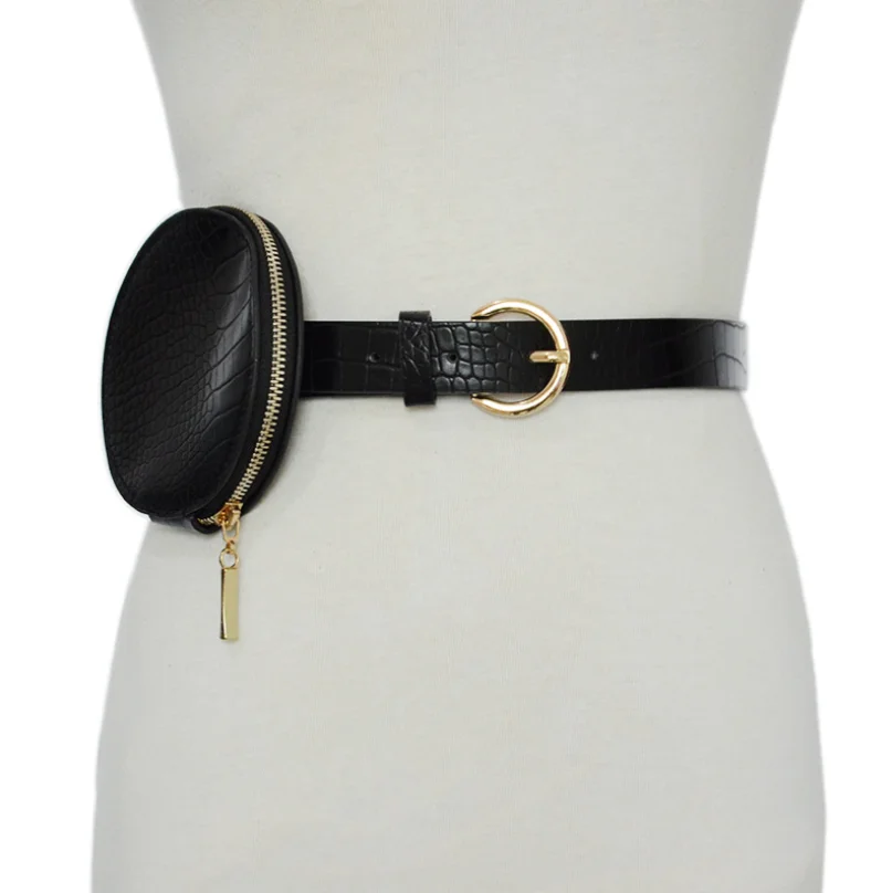 PU кожаный поясной ремень с мини-кошельком