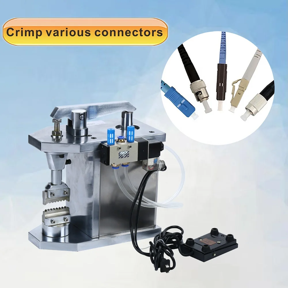 Shenzhen fiber pneumatic industrial crimping machine fiber  connector  cable automatic crimping machine