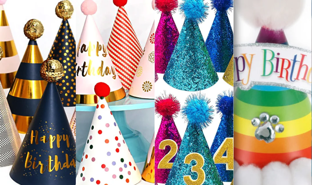 Custom Paper Party Hats Adjustable Happy Birthday Hats For Puppy Dogs