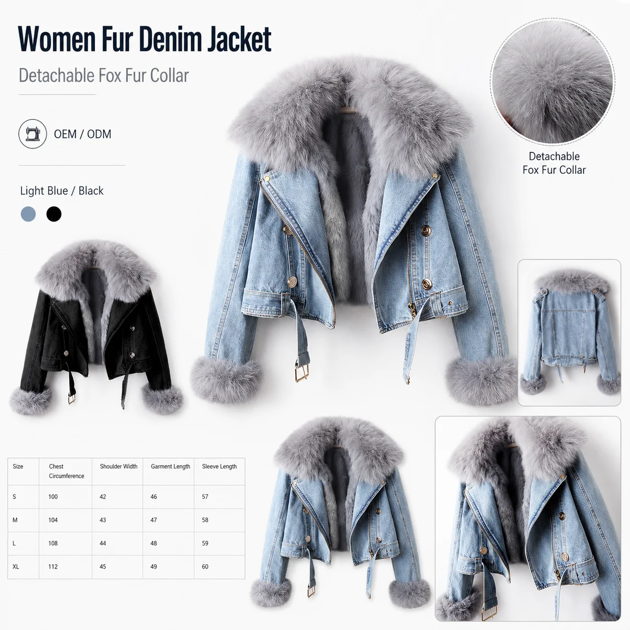 Winter Fashion Beaded Faux Fox Fur Collar Rabbit Fur Lining Thickened Warm Corduroy Coat Women's parka