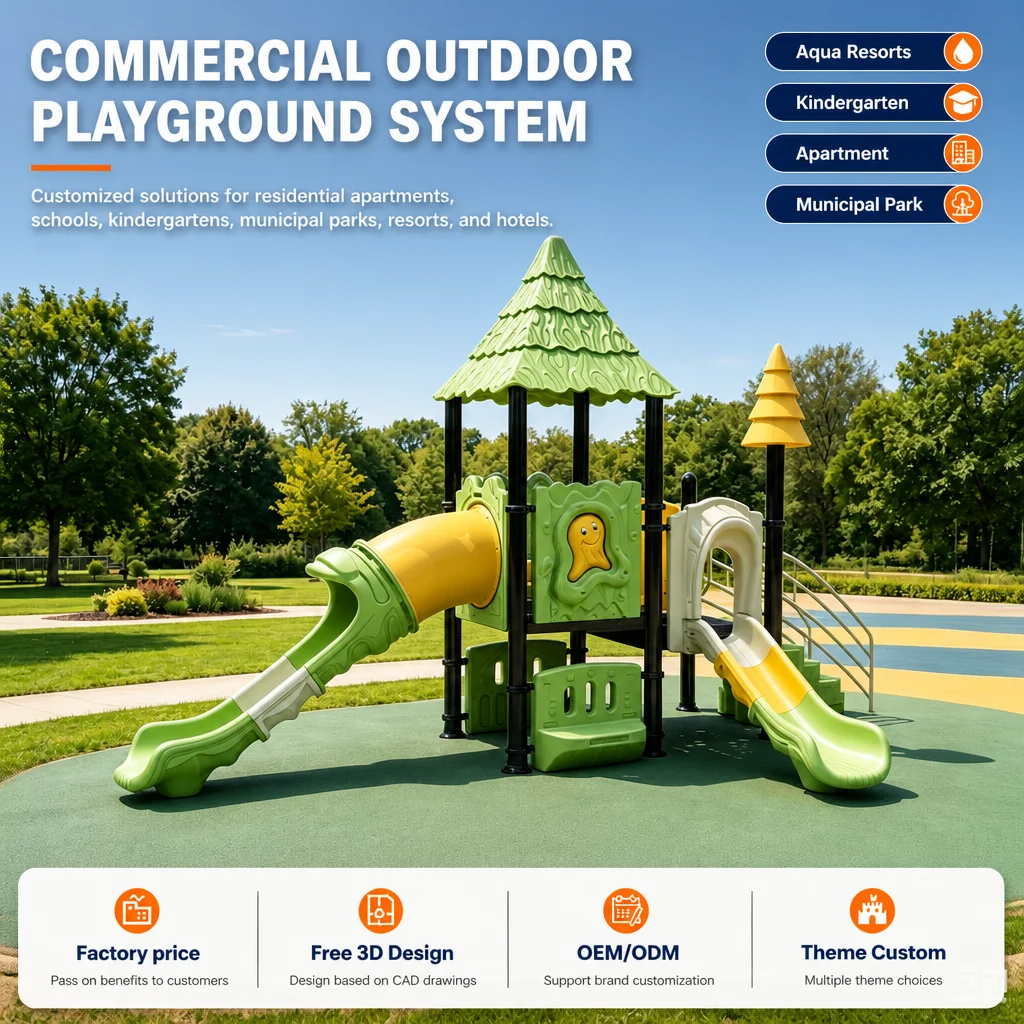 Commercial Treehouse Outdoor Playground Equipment Kids Climbing Frame Slide Set Steel CE CPC ASTM Certified OEM Wholesale Low