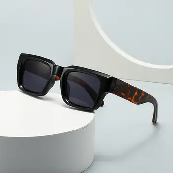 Custom logo Retro Shades Men Women Classical Stylish Brown Branded Square Vintage Private Label Sunglasses 2024