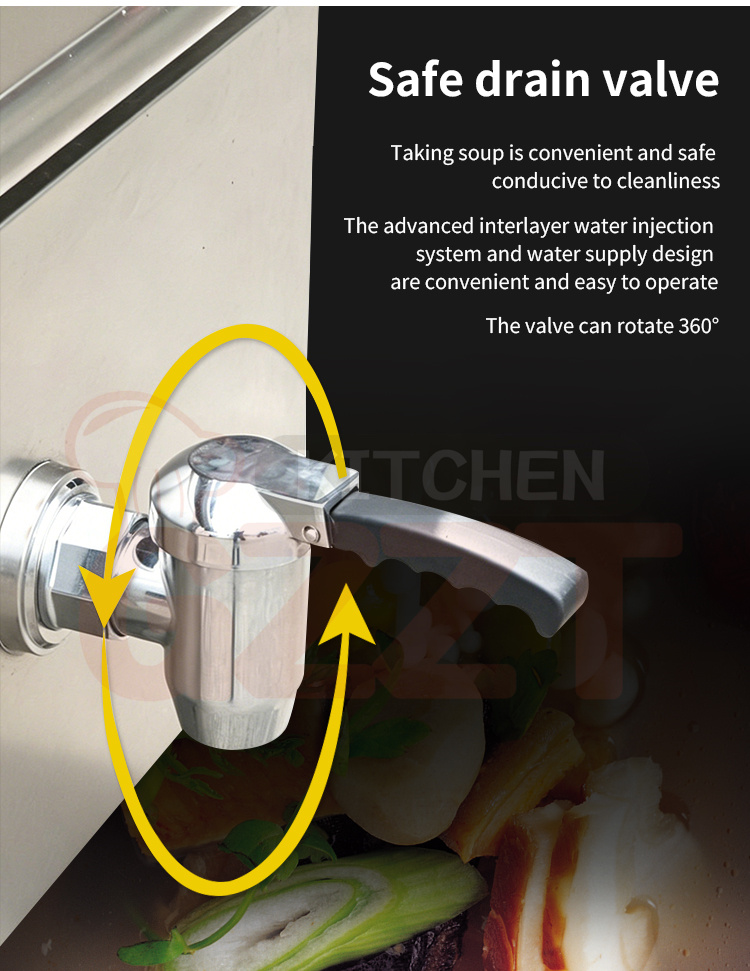 Electric Gas Powered Double-layer Insulation Boiling Pot Commercial Big Stainless Steel Large Cooking Pots Braising Pot