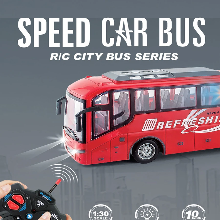 Rc Bus Toy Channel Radio Control City Sightseeing Bus Toy Electric Window BOX Car Mini Plastic City School RC Bus with Light