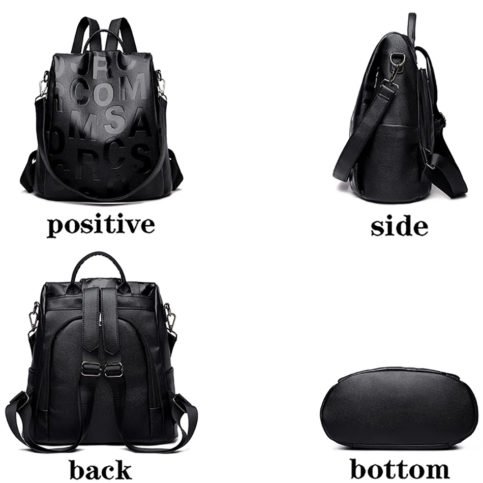 New Women Backpack High Quality Soft Leather Backpack School Bags For ...