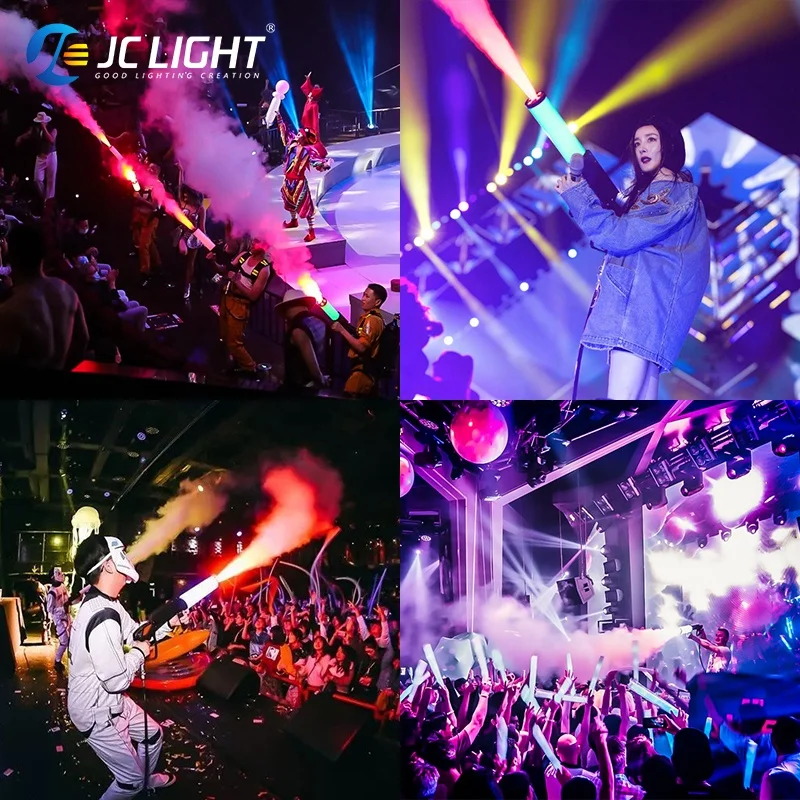 JC Handheld LED Co2 Gun Party RGB Jet Machine Stage Effects Dj Bar Fog Gas Column Smoke Guns