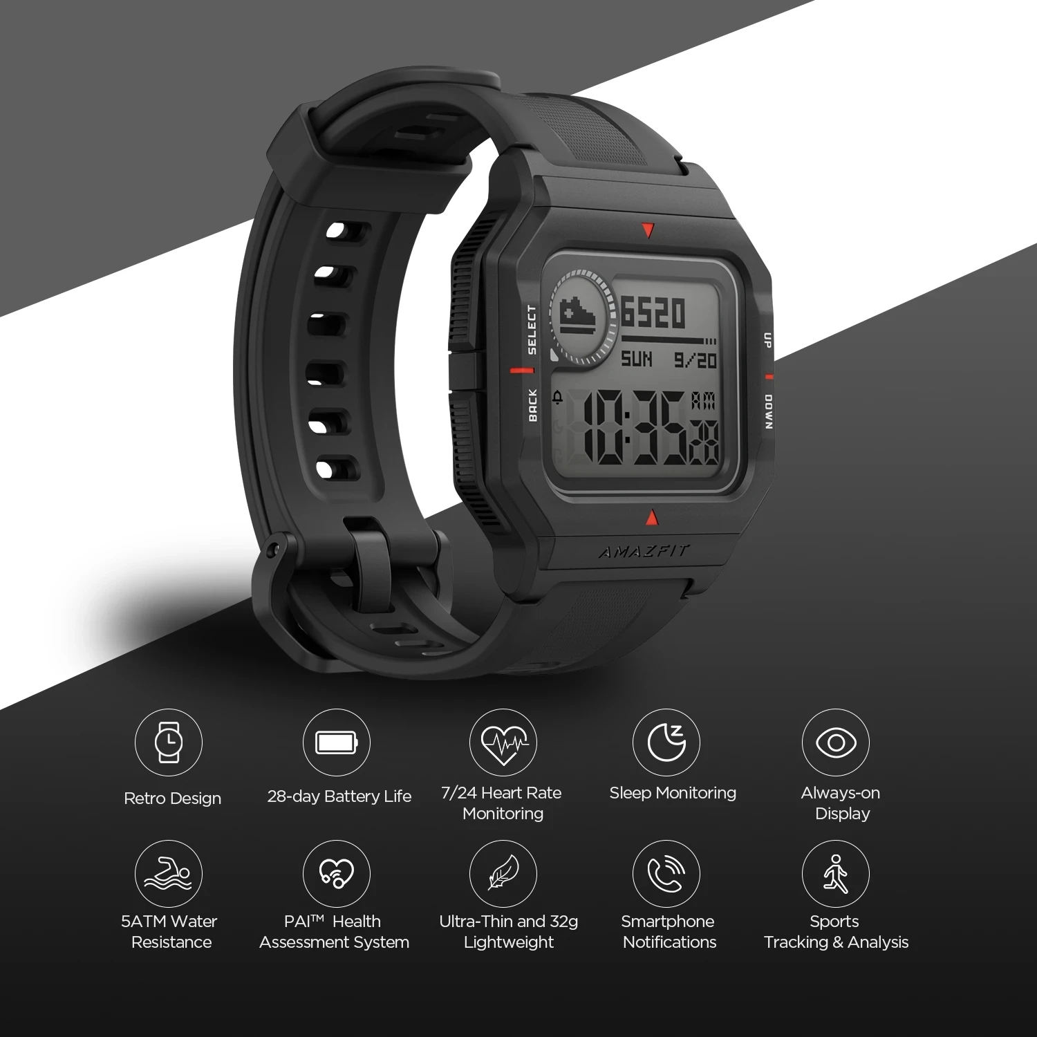 Amazfit Neo Jam Tangan Pintar Olahraga Versi Global 5atm,Jam Tangan Pintar  Tahan Air Pelacak Denyut Jantung Kesehatan Amazfit Neo - Buy Amazfit  Smartwatch,Amazfit Neo,Versi Global Amazfit Neo Product on Alibaba.com