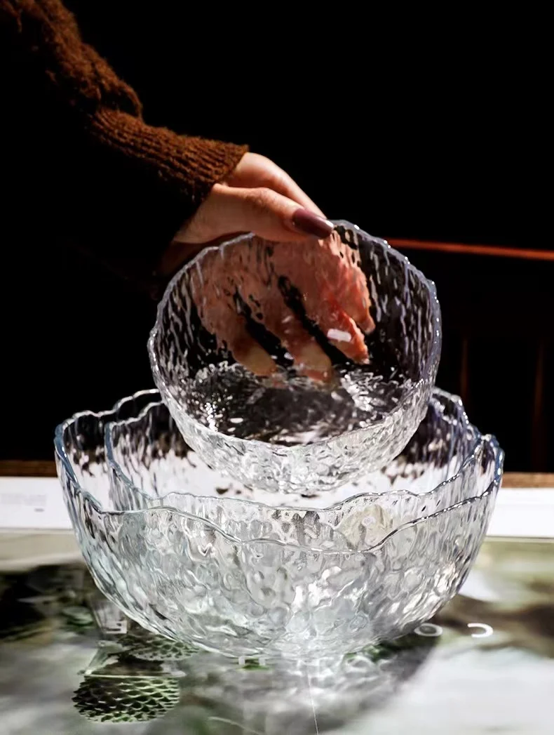 Горячая распродажа, Прозрачная Чаша для фруктов, чаша для десерта, салата, стеклянная чаша, прозрачная стеклянная Салатница для ресторана, дома