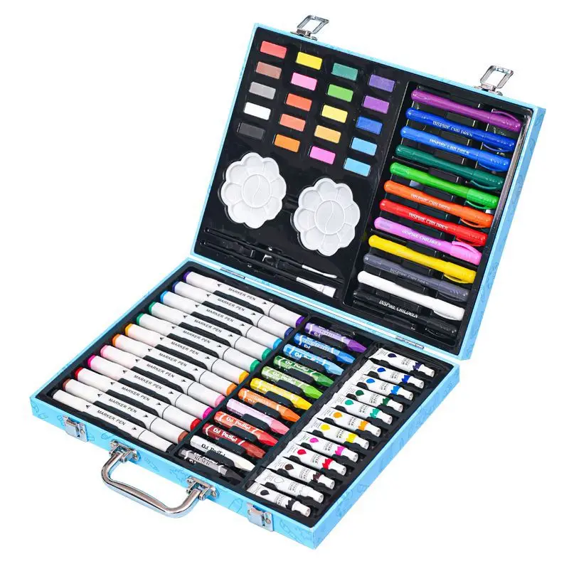 72 Pcs/set Drawing Art Box With Oil Pastels Crayons Colored Pencils Wax ...