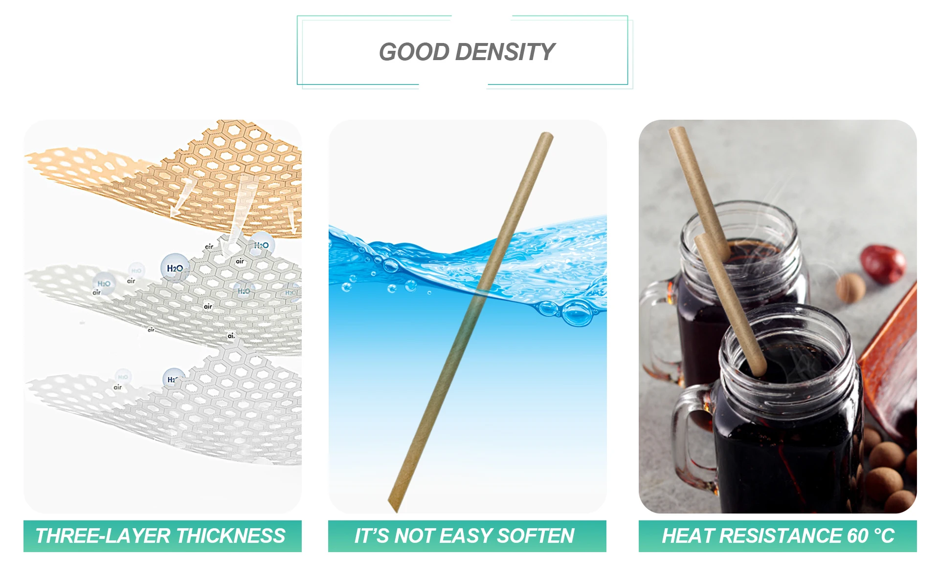 Biodegradable Disposable Christmas Decoration Eco Friendly Packaging Bar Cocktail Stripe Sharp End Kraft Paper Drinking Straw