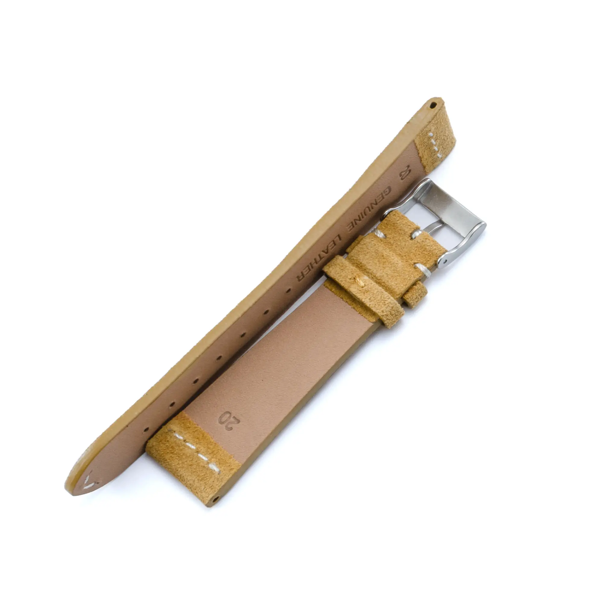 Oem and Odm Classic Color Popular Design 22Mm Machine Stitch Genuine Watch Belts Strap for Wristwatches