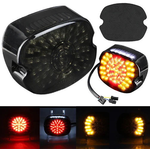 Replacement for Dyna Sportster 883 1200 Road King Motorcycle Smoke Led Tail Light Brake Turn Signal Lamps