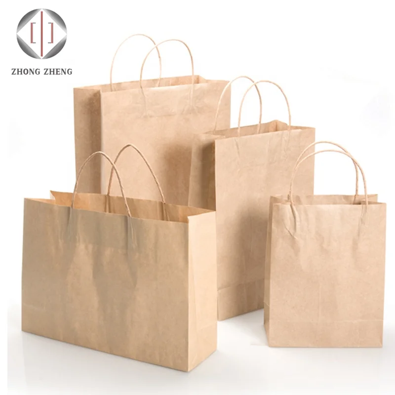 China Supplier Carry Out Brown Paper Bag With Handle for Packaging ...