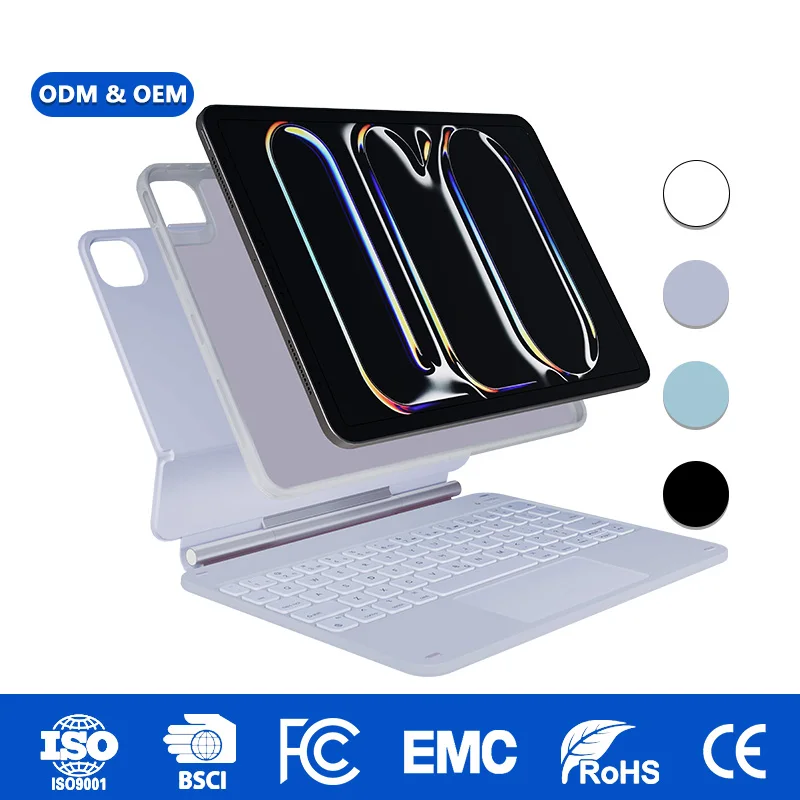 Laudtec Magnetic BT Wireless Keyboard Case with Multifunction Trackpad for iPad Pro 11