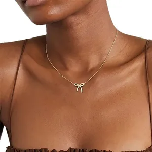 Trendy 14K Gold Plated Durable Hypoallergenic Stainless Steel Women's Casual Necklace Link Simple Heart Design Pendant