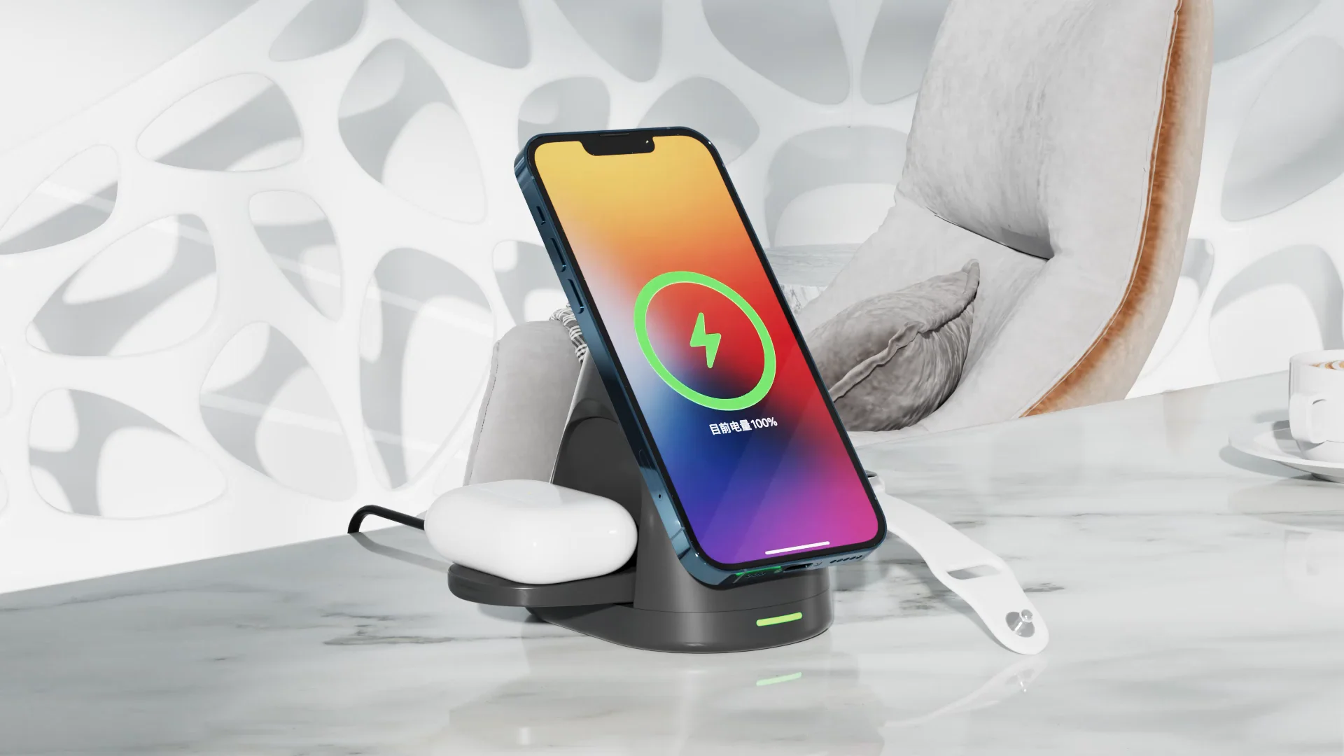 2022 Foldable 3 In 1 Magnetic Wireless Charging Station Dock 15w Fast ...