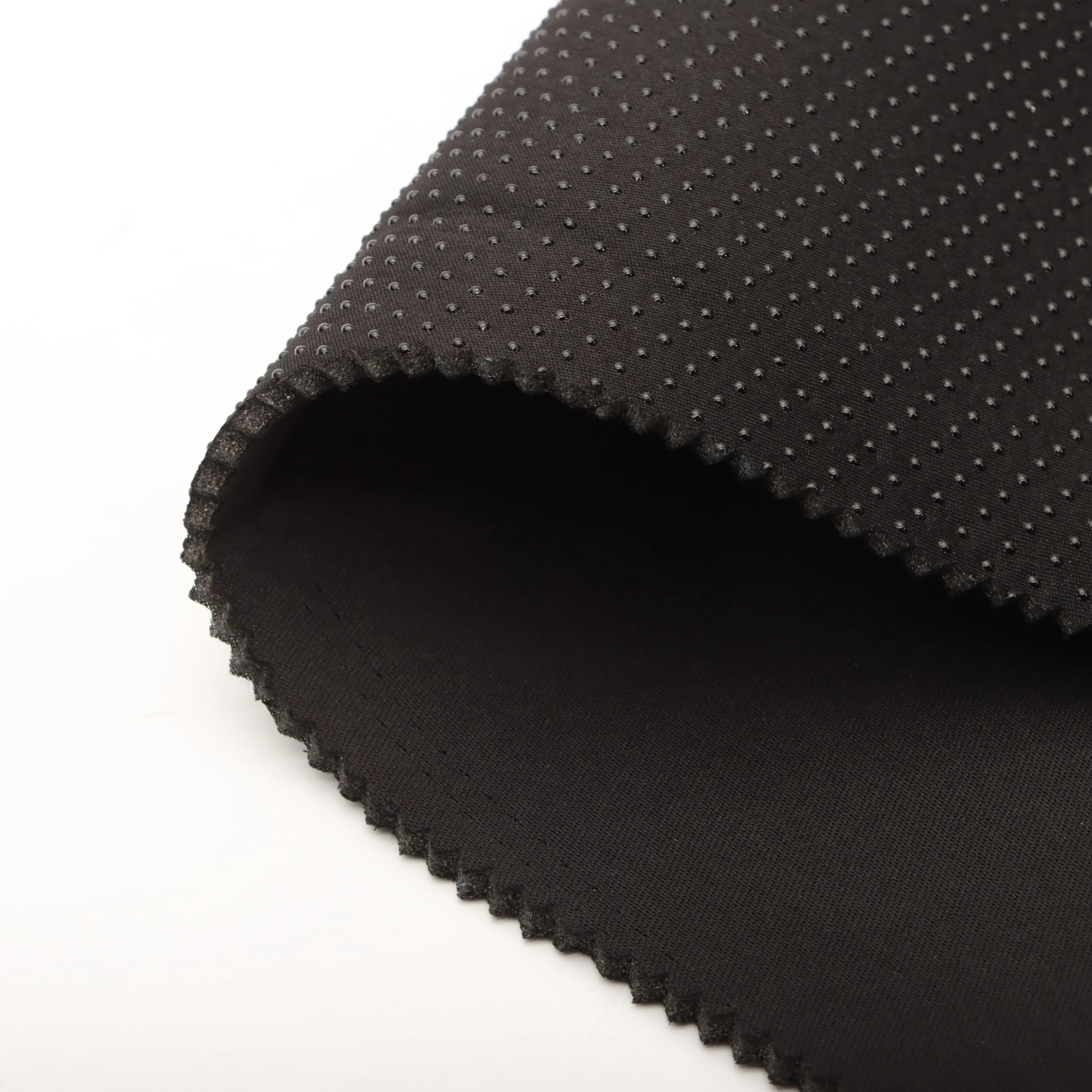 Kundenspezifischer Polyester-Laminat-Antirutsch-Stoff mit Schaumstoff, geeignet für rutschfeste Sport-Schutzausrüstung/Autofußmatten-Stoff