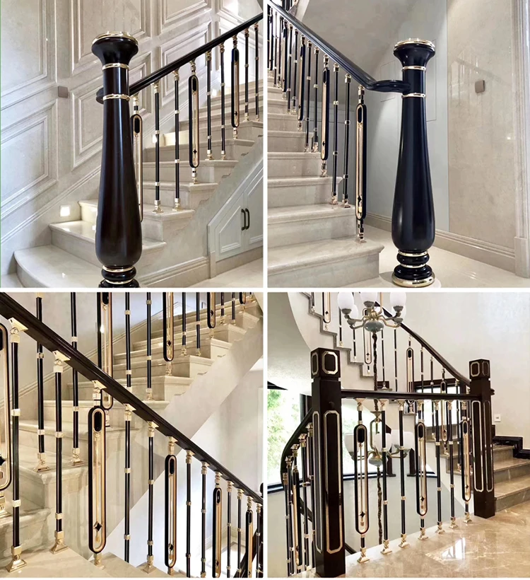 Modern Aluminum Deck Stairs Railings Indoor k Gold Cast Aluminum Stair ...