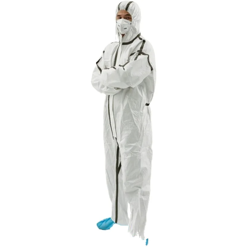 Nonwoven Disposable Coverall Harmat Suits PPE Medical Protection Coverall Suit With Tape