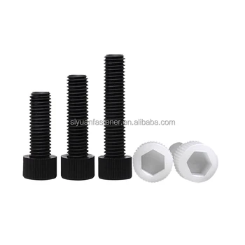 High quality black white nylon screw hex socket screw DIN912 PA66 plastic hex socket head screw and nylon bolt