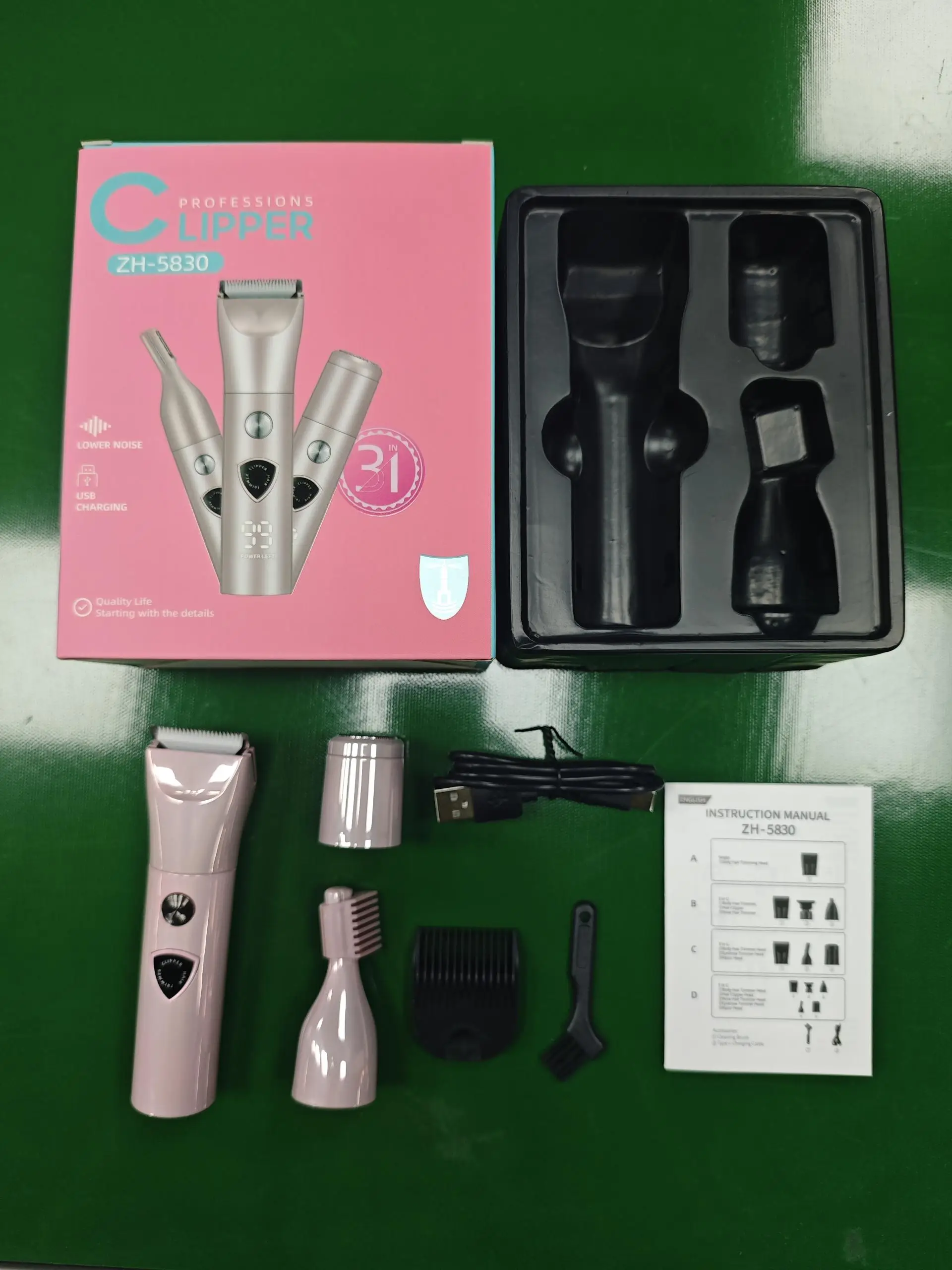 USB Charging Electric Hair Clipper Full Body Exclusive Multi-Functional Epilator Grooming Set for Household Car RV manufacture