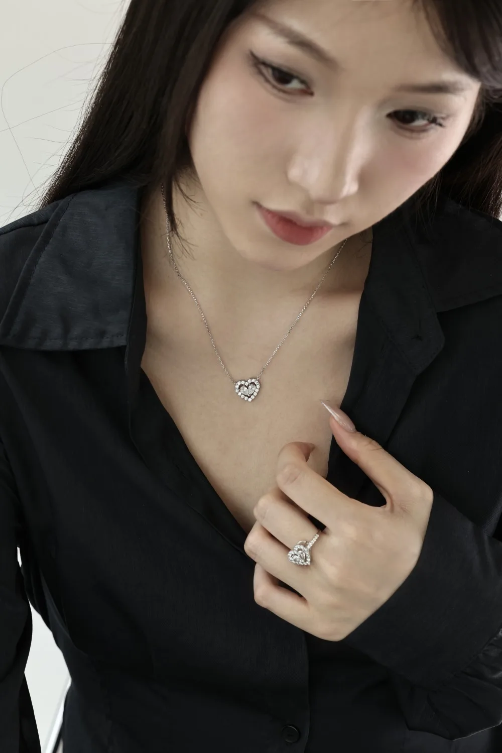 KAKODIY spot new design hollow pink heart-shaped 925 sterling silver necklace Cubic Zirconia pendant necklace women's gift detail 2