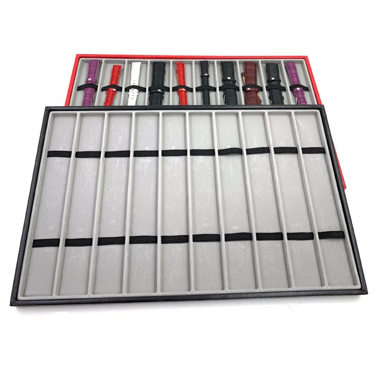 Wholesale 6/8/10 Slot Watch Band Strap Display Tray Watch Display Plate Jewelry Storage Organizer Necklace Watch Display Tray