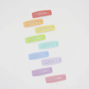 Hot Sale 6 Cm Pink Purple Blue Rectangle DIY Hairpin Metal BB Clip Hair Clips Hair Accessories  For Baby Girls Ladies Women